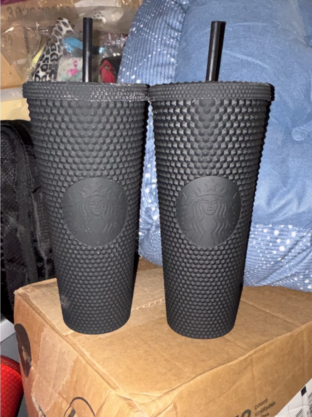 Starbucks Black Textured Studded Tumbler Pair